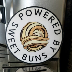 Powered by SWEET BUNS Sticker Swedish Cardamom Buns Vinyl all weather Stick On Nordic Pride image 2