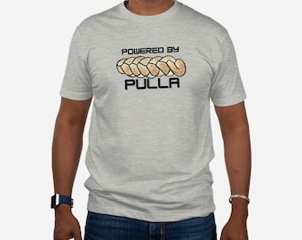 Heather Gray Pulla T-Shirt, Scandinavian Cardamom Braid Apparel