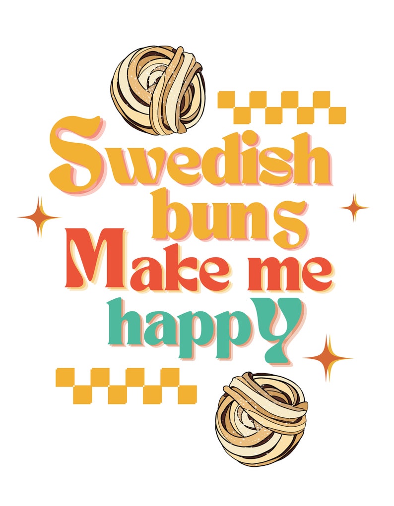 Swedish Buns Novelty T-Shirt, Scandinavian Shirt Gift, Swedish Shirt, Foodie Nordic Pride Apparel image 3