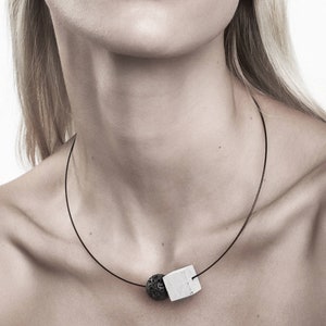 concrete jewelry, geometric necklace, concrete necklace, architecture jewelry, brutalist necklace, minimalist necklace, gift for her