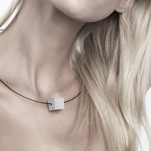 concrete necklace, minimalist necklace, concrete jewelry, geometric necklace, brutalist jewelry, architecture jewelry, architect gift