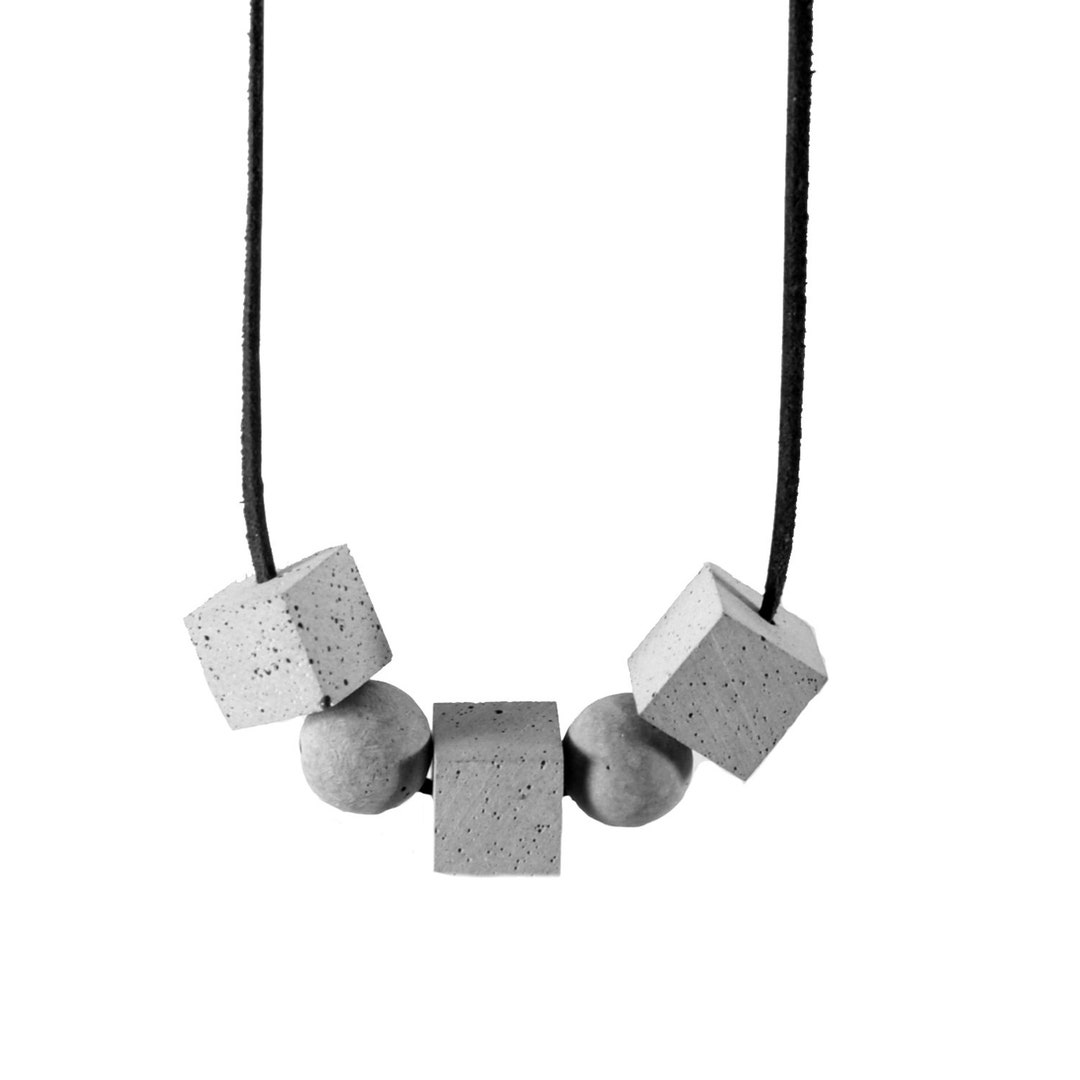 Concrete Jewelry, Geometric Necklace, Concrete Necklace, Architecture