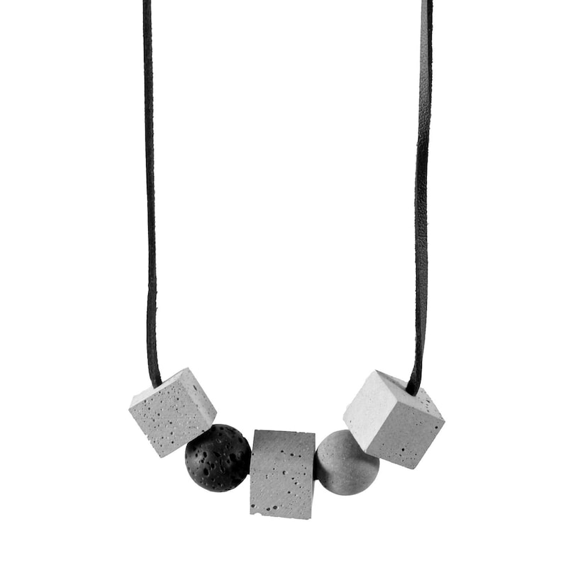 concrete jewelry, geometric necklace, concrete necklace, brutalist jewelry, architect gift, minimalist necklace, gift for her image 2