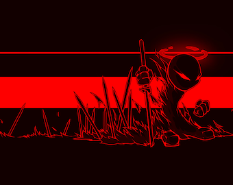 Auditor in Red and Black. 12&quot;x18&quot;