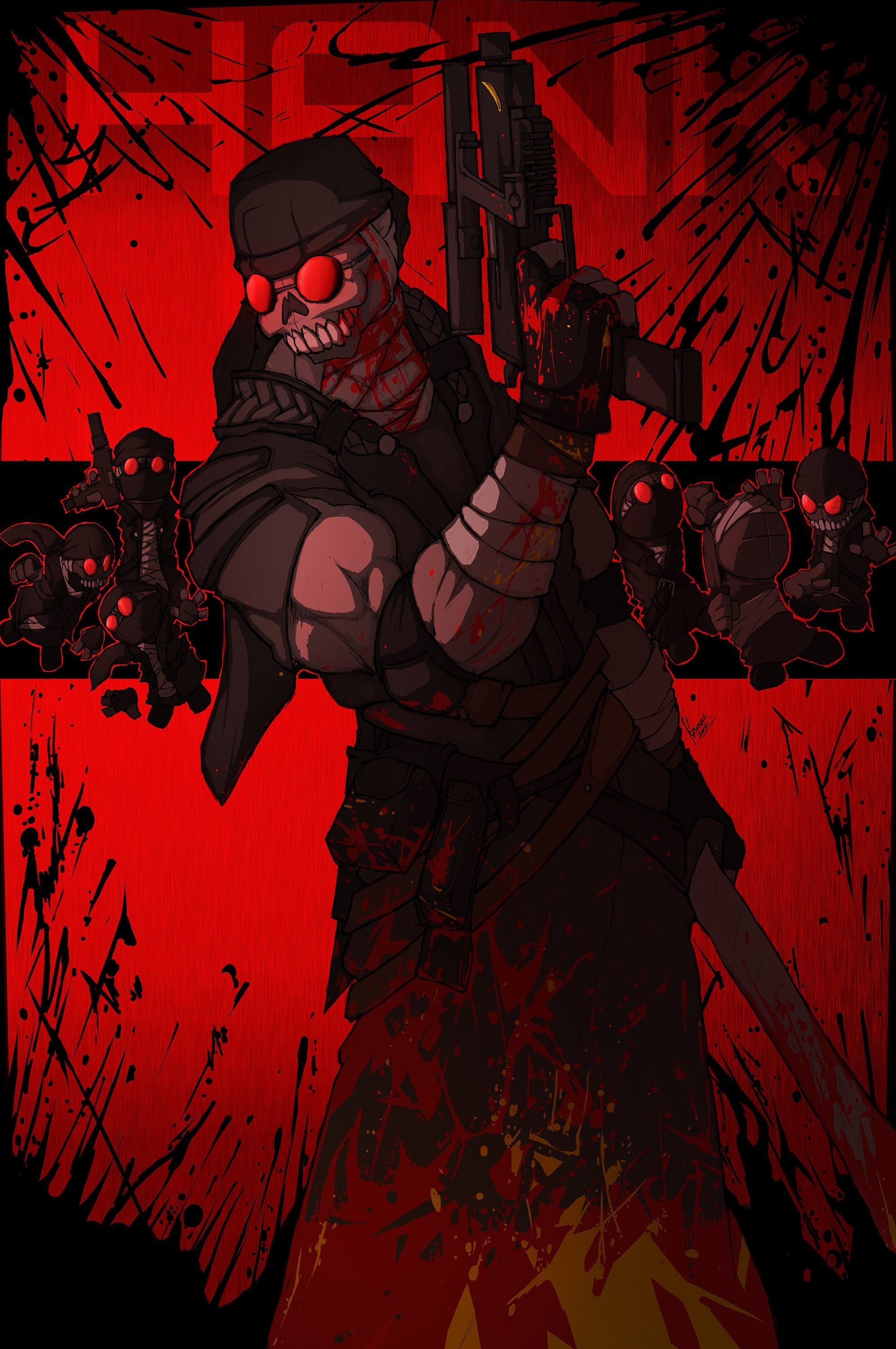 Hank of Madness combat with two guns. - Hank Madness Combat - Posters and  Art Prints
