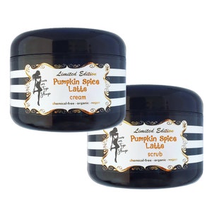 Save Big! Pumpkin Spice Latte organic vegan scrub+cream butter for daily skincare *SCROLL review images to see SO many ways it can help!