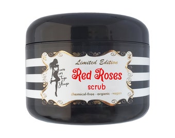 Limited Edition Red Roses naturally scented vitamin-packed SCRUB for daily use, organic vegan **SCROLL to see SO many ways it can help!