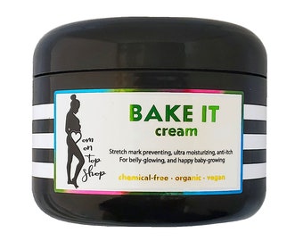 Bake It cream - During pregnancy, multipurpose, organic/vegan body butter **SCROLL review images to see SO MANY ways it can help!