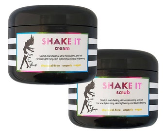 Save big! Shake It scrub+cream, After-pregnancy multipurpose organic/vegan body butter *SCROLL review images to see SO MANY ways it can help