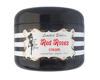 Limited Edition Red Roses naturally scented vitamin-packed CREAM for daily use, organic vegan **SCROLL to see SO many ways it can help!