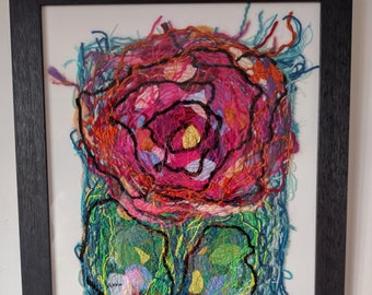 Tableau d'art textile Rosa Infinita