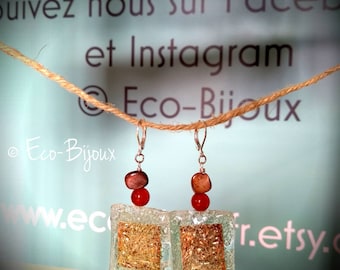 Boucles d'oreilles upcycling.