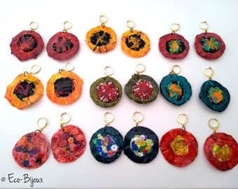 Boucles d'oreilles upcycling Coquelicots.