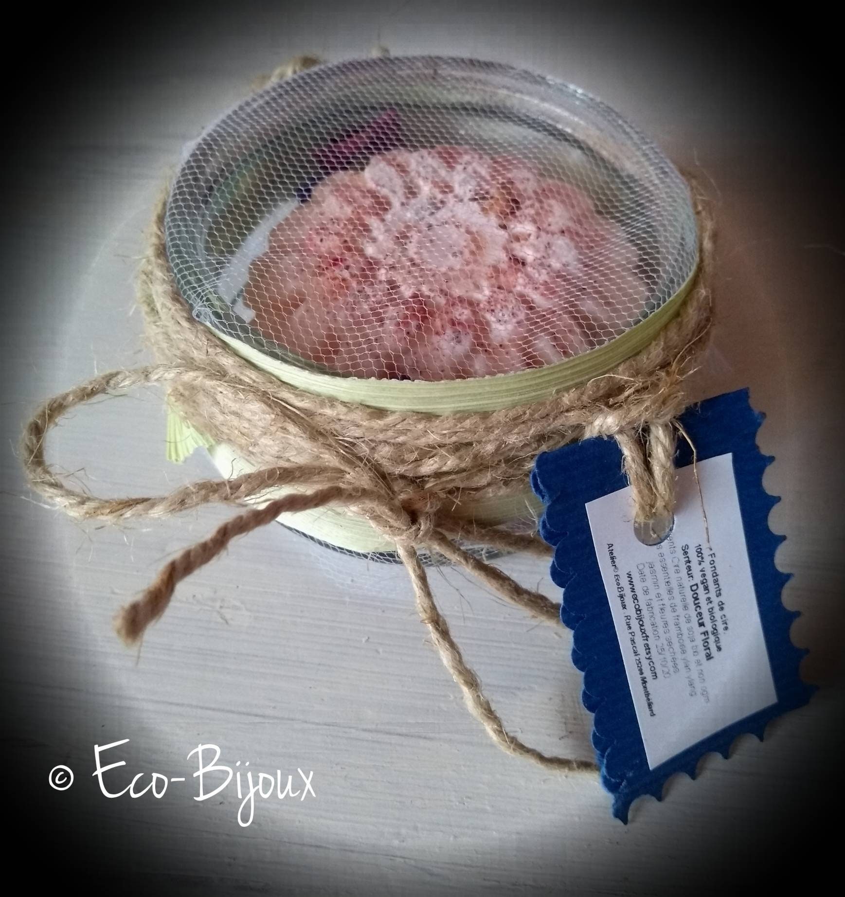 Fondants de Cire Soja Bio. Emballage Recyclé et Recyclable Joliment Décoré.