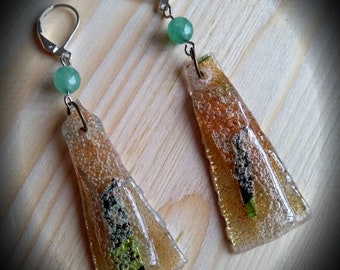 Boucles d'oreilles upcycling.