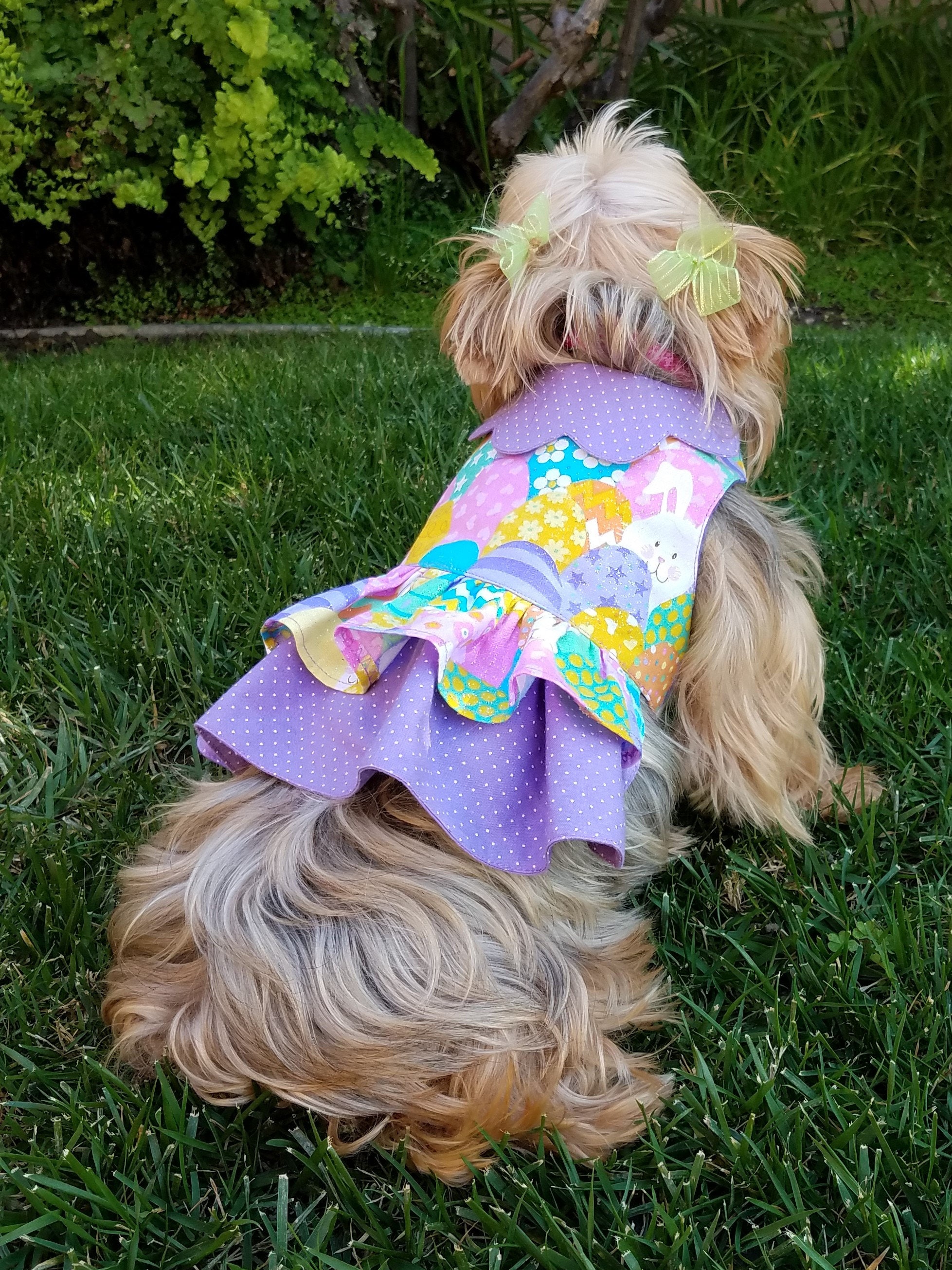 Girl Dog Harness Dress With Collar Options Etsy