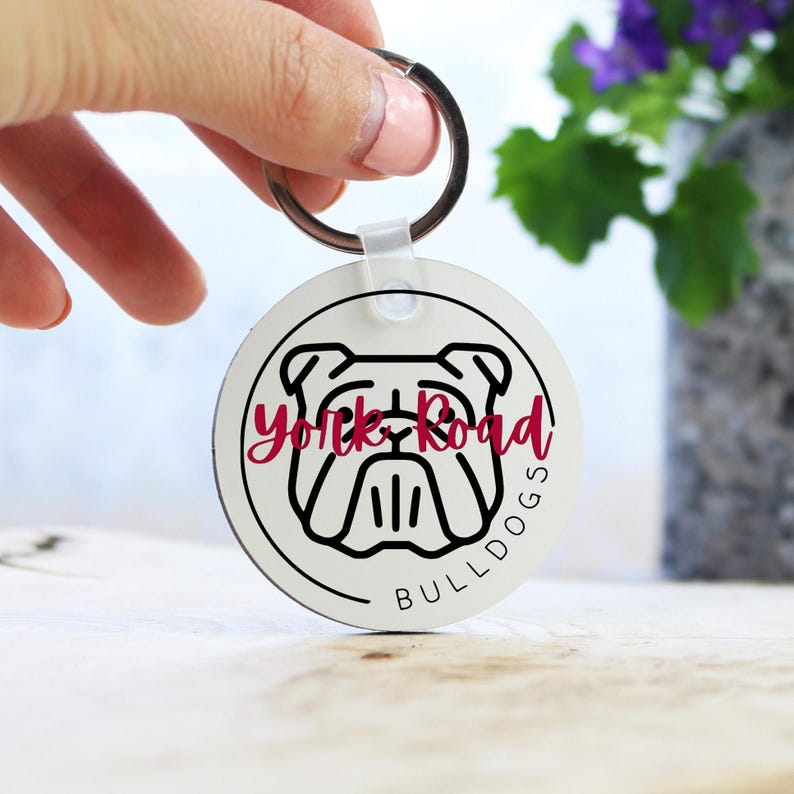 York Road Bulldogs Keychain Rock Hill SC Keychain Round Keychain YRES