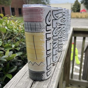 Custom Pencil Teacher Tumbler | 20oz. Skinny Tumbler | Skinny Tumbler with Straw