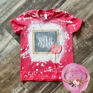 BENUTZERDEFINIERTE Zurück zu Schule T-Shirt | Kreidetafel | Monogramm | T-Shirt | JUGEND