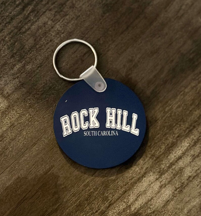 Rock Hill Keychain Rock Hill SC Keychain Round Keychain Etsy
