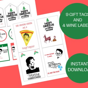 EMPAQUETER! Home Alone Étiquettes cadeaux et étiquettes de vin (téléchargement numérique instantané)