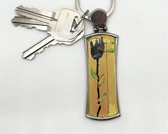 Unik återvunnen basquiat-nyckelring