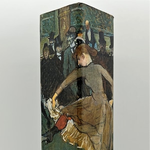 one of a kind upcycled thoulouse-lautrec glass vase