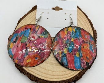 originella unika återvunna Gustav Klimt-örhängen