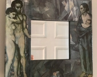 Original unik återvunnen Picasso-spegel