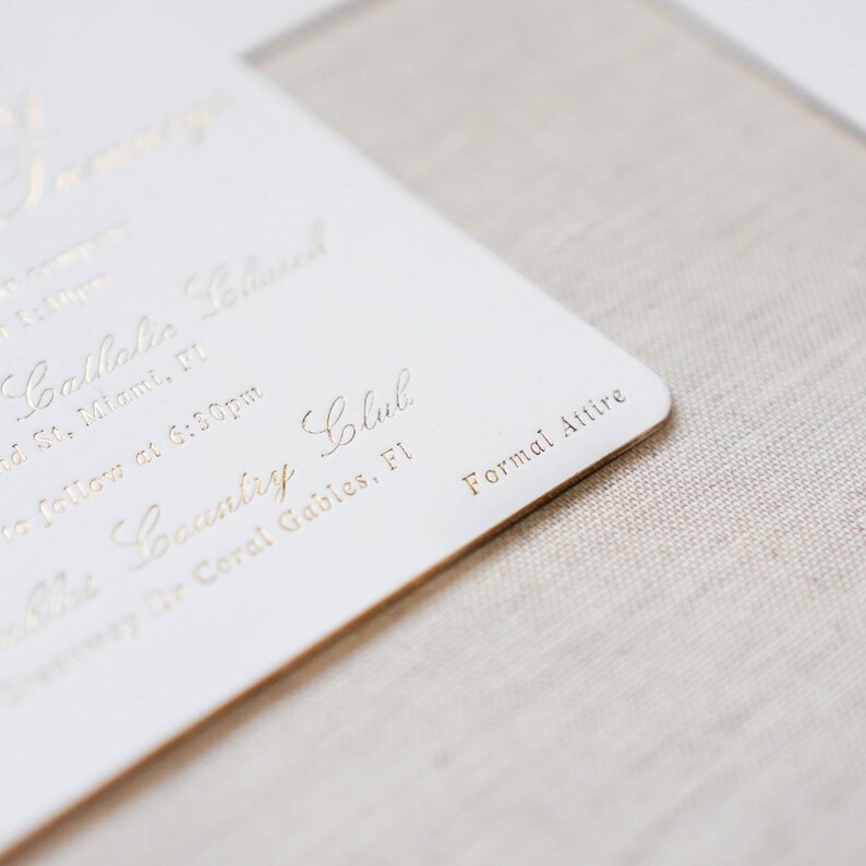 Gold Foil Wedding Invitation Gold Foil Print Gold Foil Etsy