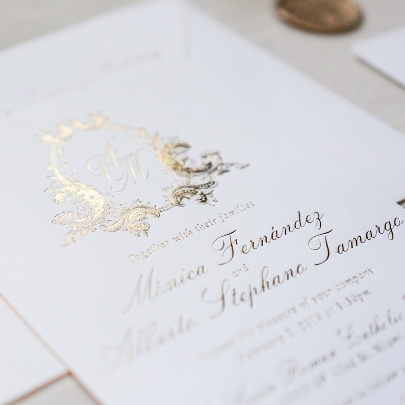 Gold Foil Wedding Invitation Gold Foil Print Gold Foil Etsy