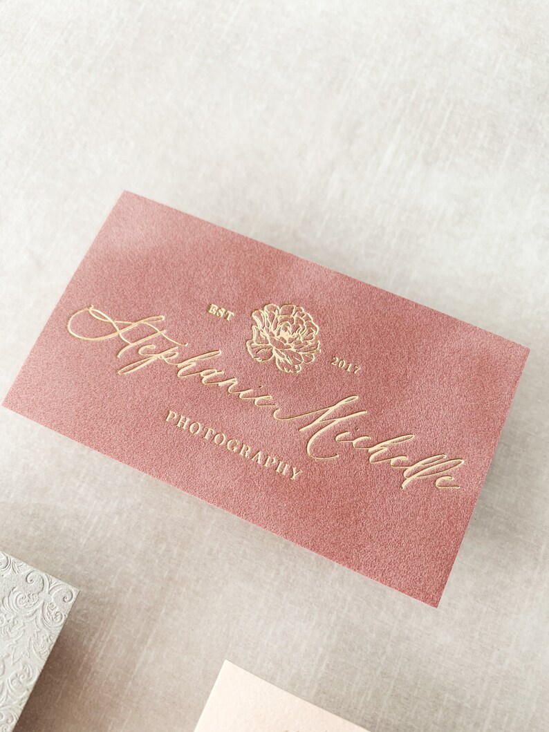 Velvet Business cards Gold Foil Business Cards Elegant Etsy