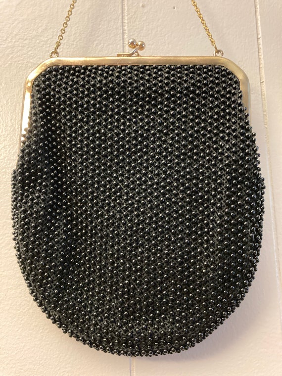 Vintage Corde-bead Purse Corde-bead Handbag Kisslock Handbag