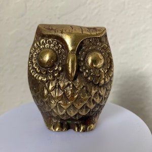CBK Brass Owl Paperweight Statue