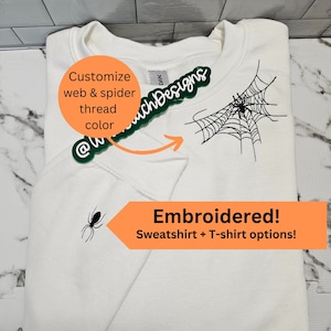 Spiderweb Halloween, Embroidered Crewneck, Spider Shirt, Fall Crewneck, Spider Web, Halloween sweatshirt, Embroidered Spiderweb, Spooky Seas