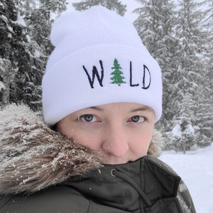 Embroidered Beanie, Wild, Winter Beanie, Embroidered Hat, Custom Beanie, Hiking Beanie, Outdoor Hat, Mountain Beanie, Camping Beanie