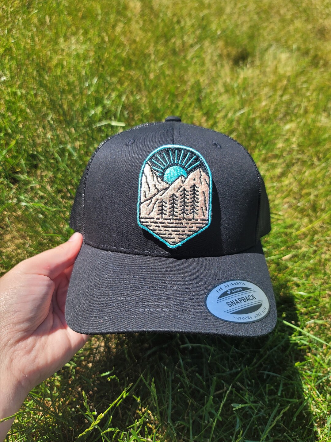 Embroidered Hat Patch Custom Embroidered Patches Mountain Etsy