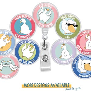 Goose Badge Reel, Silly Goose, Funny Goose Retractable ID Holder Gift for Nurses, Therapists, Doctors, Physician Assistants, CNAs