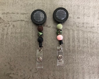 Camouflage Camo Pink Country Girl Colorful Silicone Badge Reels ID Holder Teacher Gift Nurse Retractable