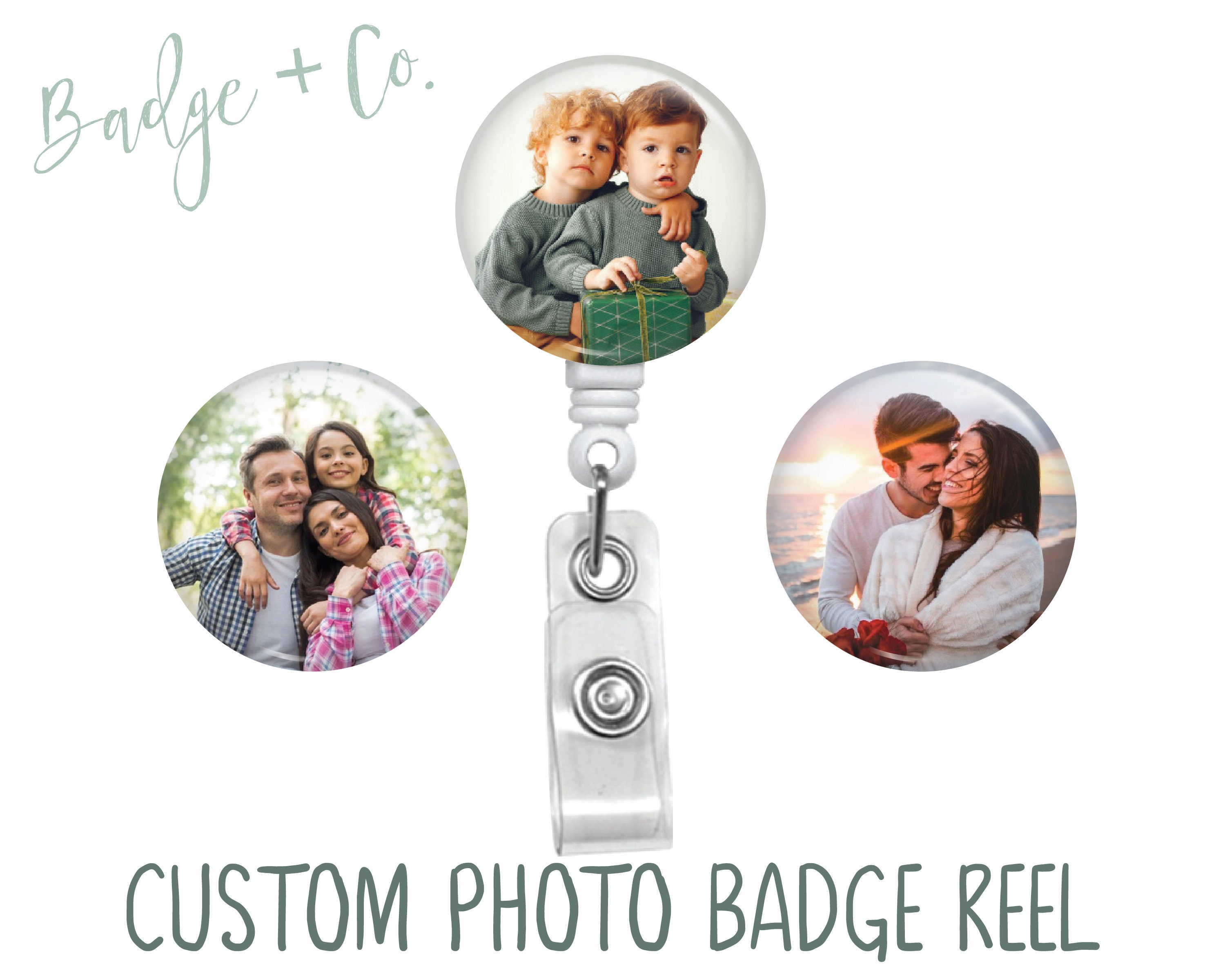 Custom Photo Badge Reel Customized Retractable ID Holder Gift Create Your  Own Pet Photo Badge Reel Kids Picture Gift for Nurses or Teachers 