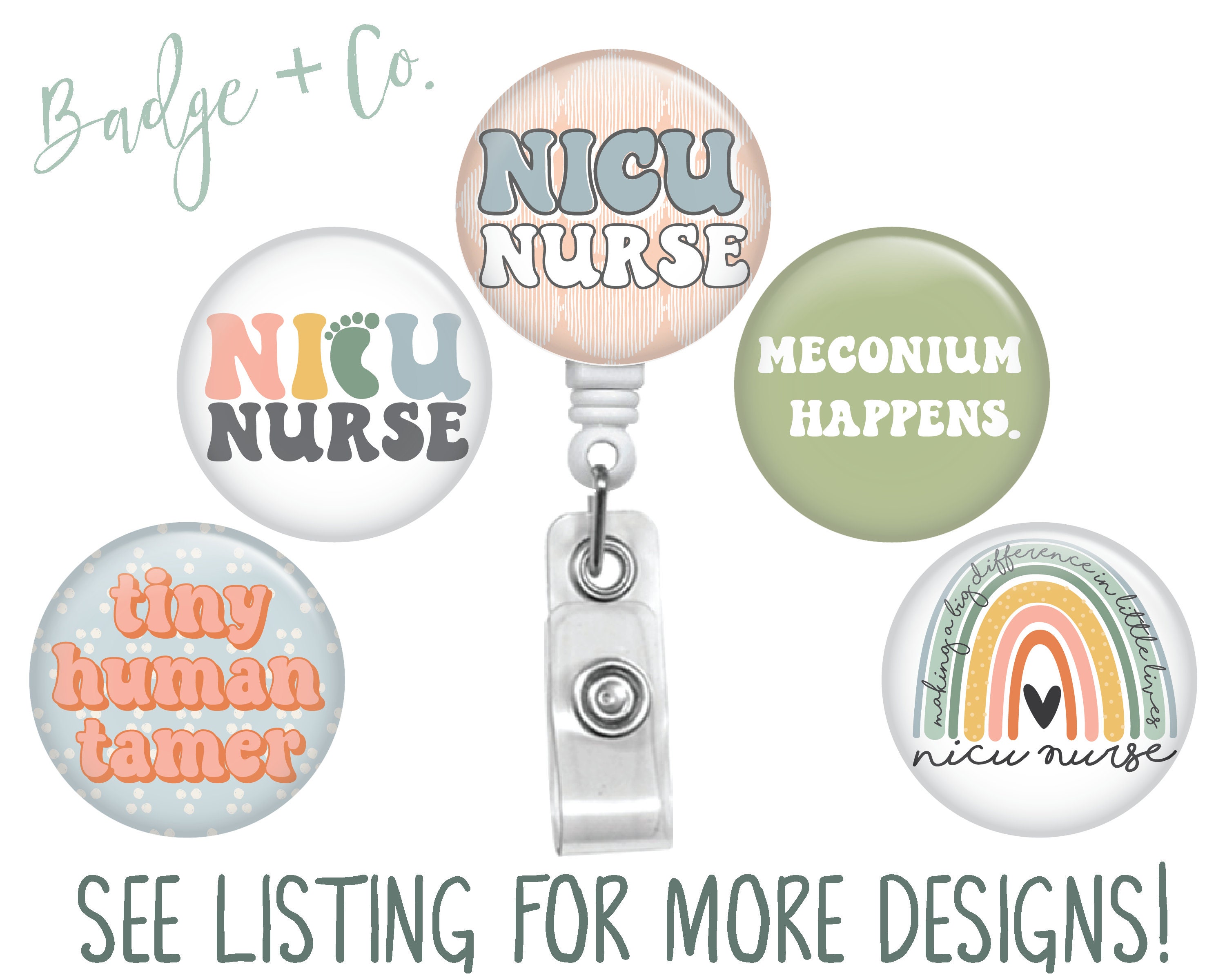 3 Pcs Retractable ID Badge Reel Baby Feet Badge Holder with Clip, OB GYN  Badge Holder Retractable Felt Badge Reel Labor and Delivery NICU Nurse  Gifts