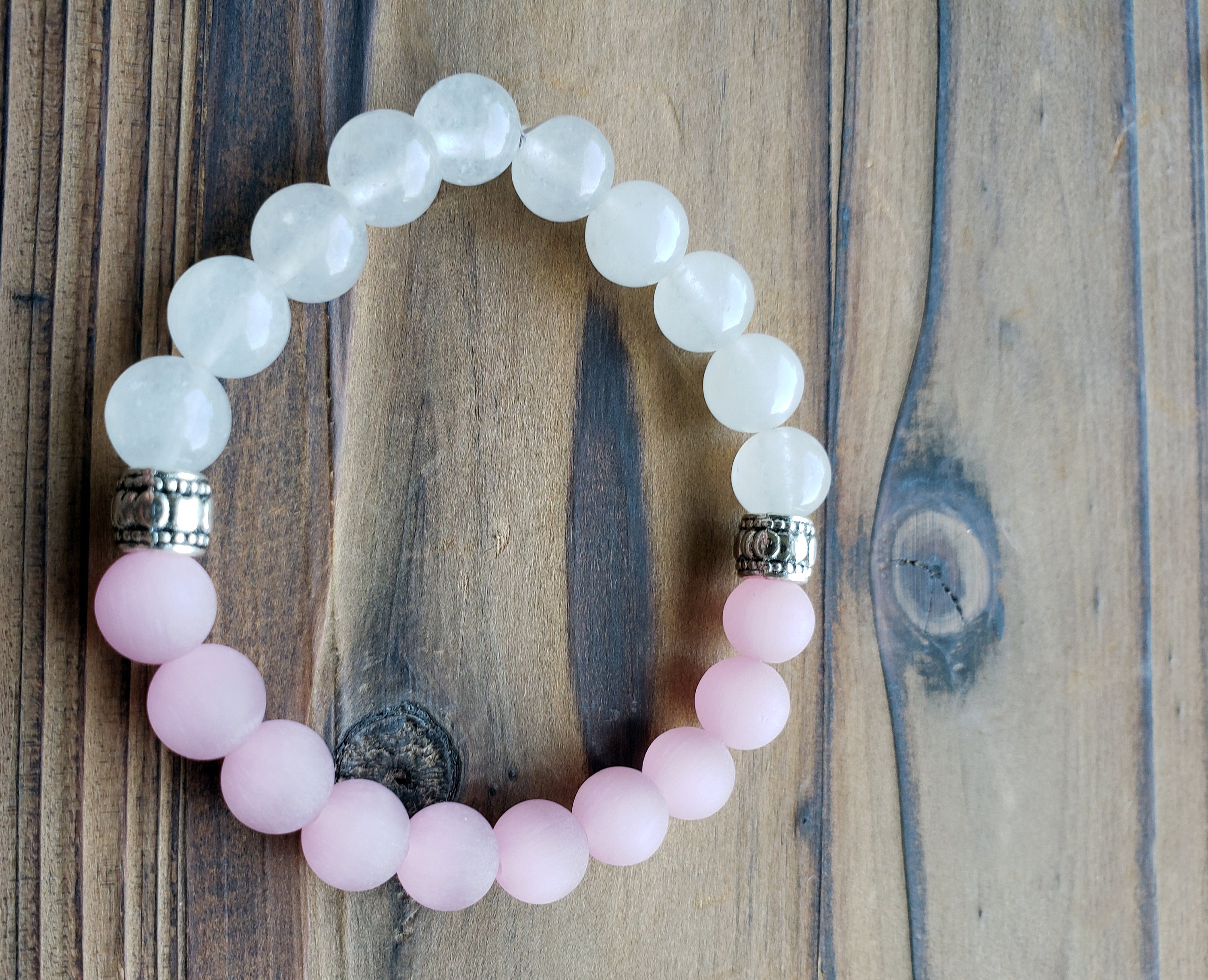 Beaded Bracelet Yoga Bracelet Quartz Mala Beads Meditation Beads Yoga