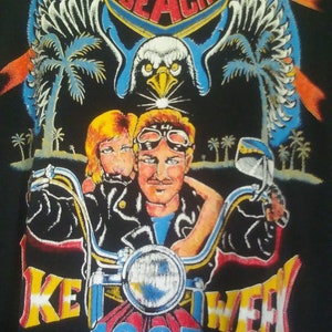1980’s Daytona Bike week Vintage Skull Vintage Daytona Bike Week 1985 Men's T-shirt, L. - Etsy