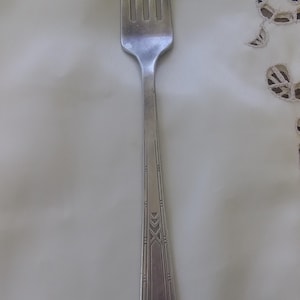 Art Deco silver plated dinner fork.