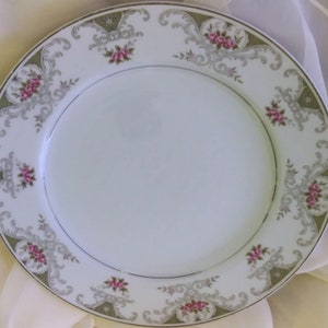 vintage Alberon dinner plate, translucent fine china, Japan.