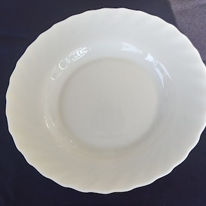 vintage Arcopal milk glass soup plates