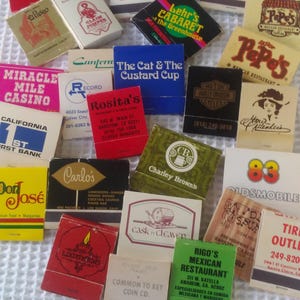 vintage matchbooks from all over California, unstricken.