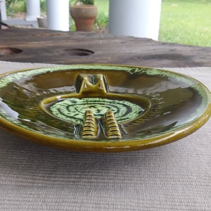 Vintage ashtray, glazed ceramic.  USA on the bottom.