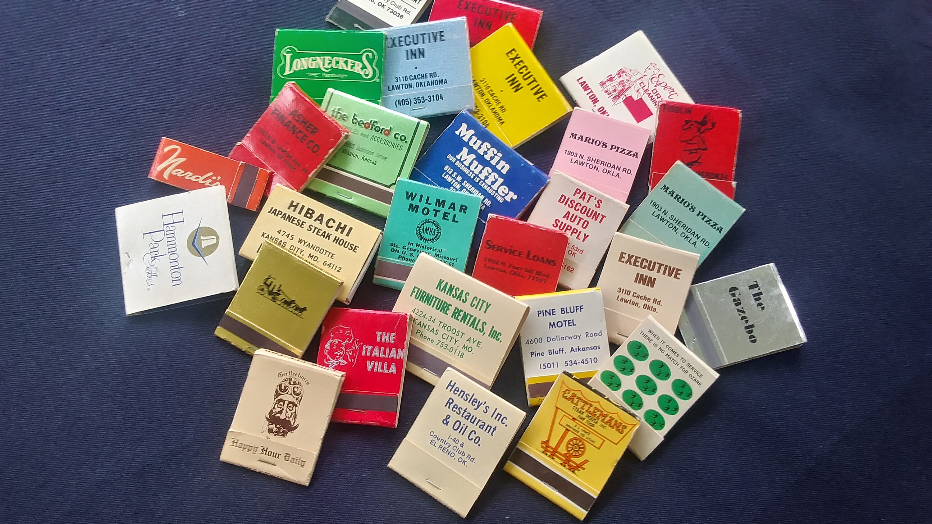 Vintage matchbooks from Oklahoma Kansas Arkansas Missouri. Etsy