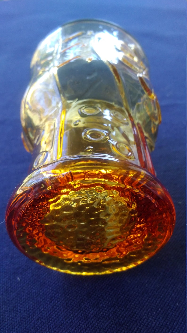 Vintage Libbey's Juice Glass Amber Embossed garden Etsy